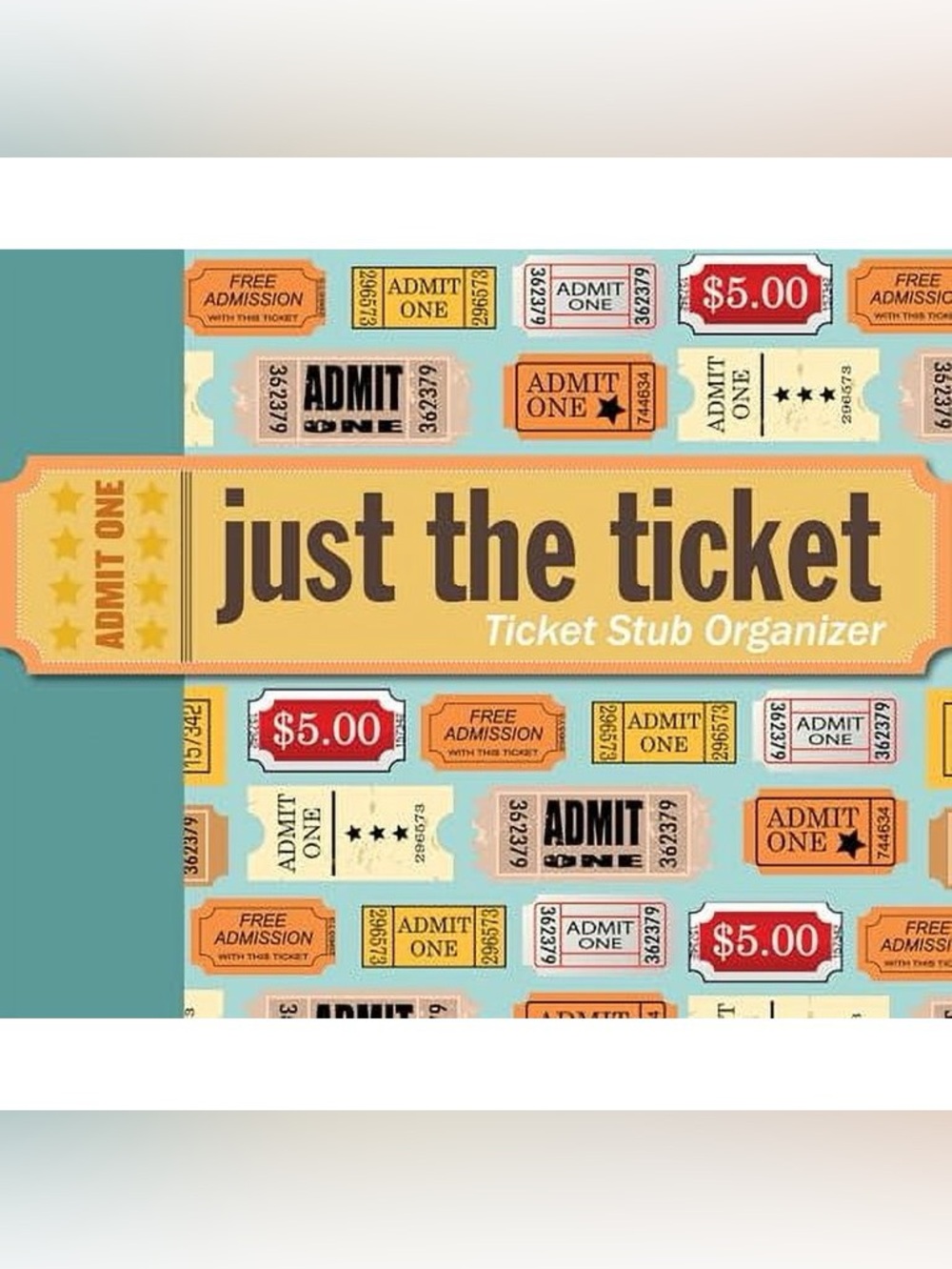 Peter Pauper Press Just The Ticket Ticket Stub Organizer in Teal & Yellow